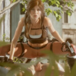 Lara Croft dealing with the local