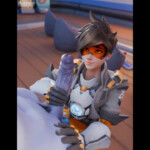 Tracer handjob and blowjob on Futa Widow