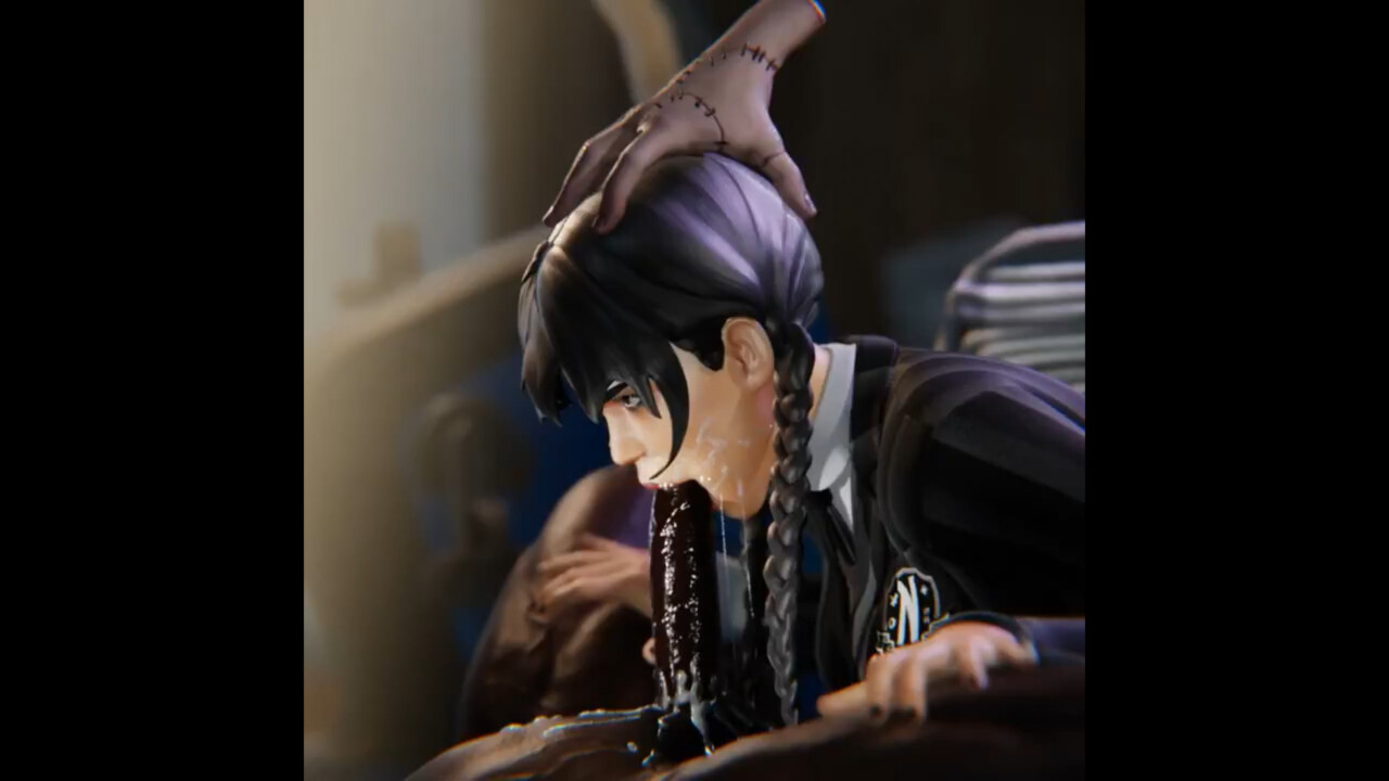 Wednesday Addams sloppy fellatio