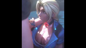 Elsa Bloodstone giving a blowjob