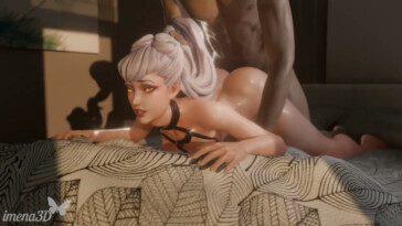 Evelynn hair pulled and fucked