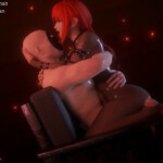 Makima hugging and riding