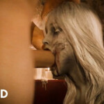 Selena Corey giving a blowjob