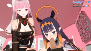 Calli makes Ina suck it harder