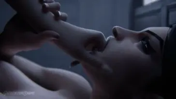 Emma Frost riding Futa Hela