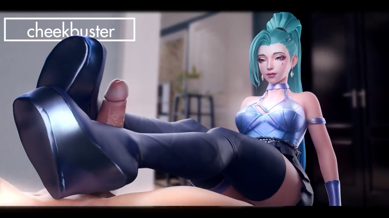 KDA Seraphine clothed footjob and thighjob