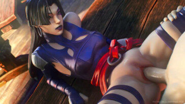 Psylocke having an outdoor sex