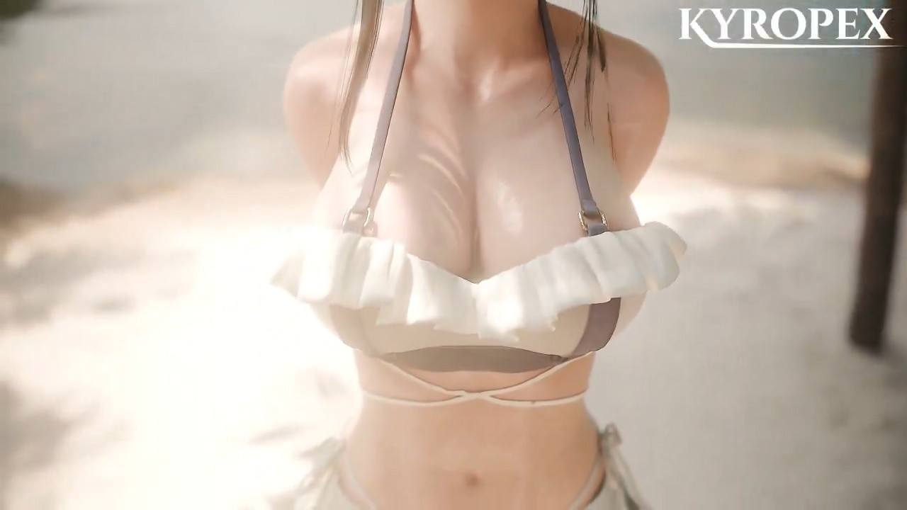 Tifa Lockhart offer a paizuri