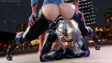 Black Cat ass up for Spider-man