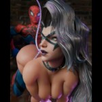 Black Cat tied up by Spidey