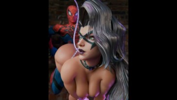 Black Cat tied up by Spidey