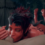 Karlach handjob and ball sucking