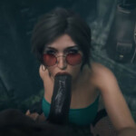 Lara Croft sucking a bbc pov