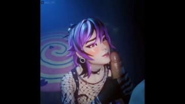 Punk Princess Phaedra blowjob and oral creampie