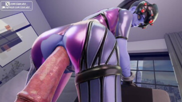 Widowmaker trying out xxl dildo