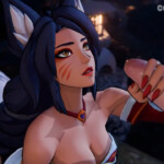 Ahri handjob and huge facial