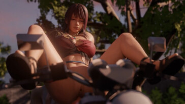 Azusa on an anal bike ride
