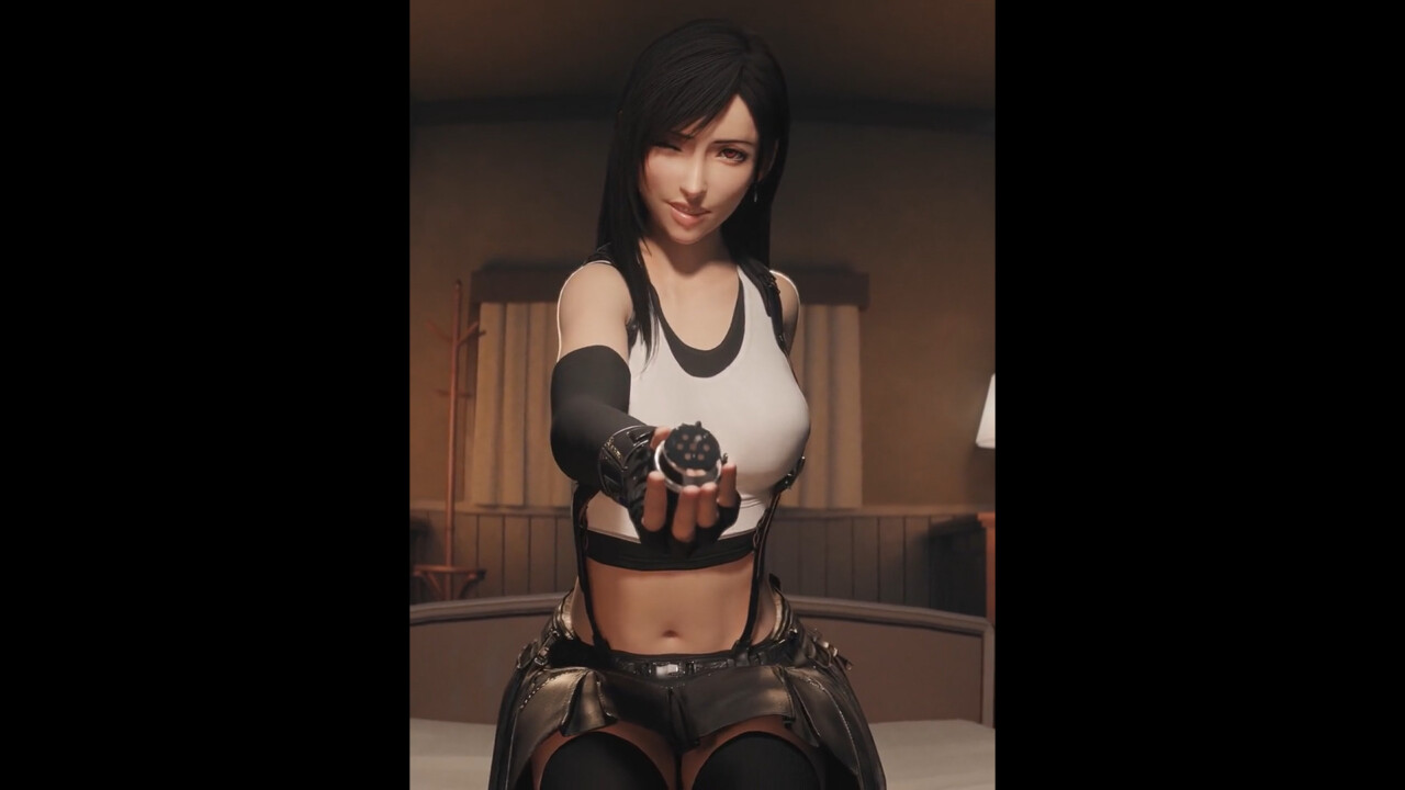 Cloud chastity play with Tifa and Yuffie