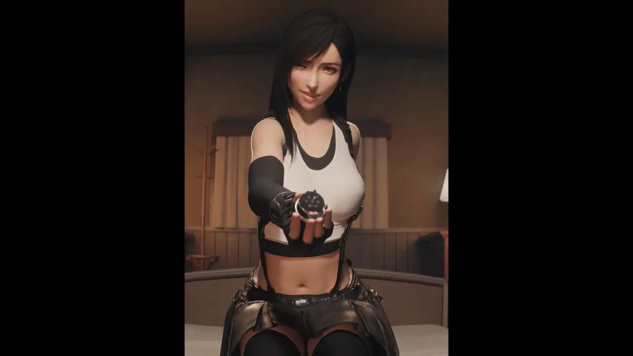 Cloud chastity play with Tifa and Yuffie