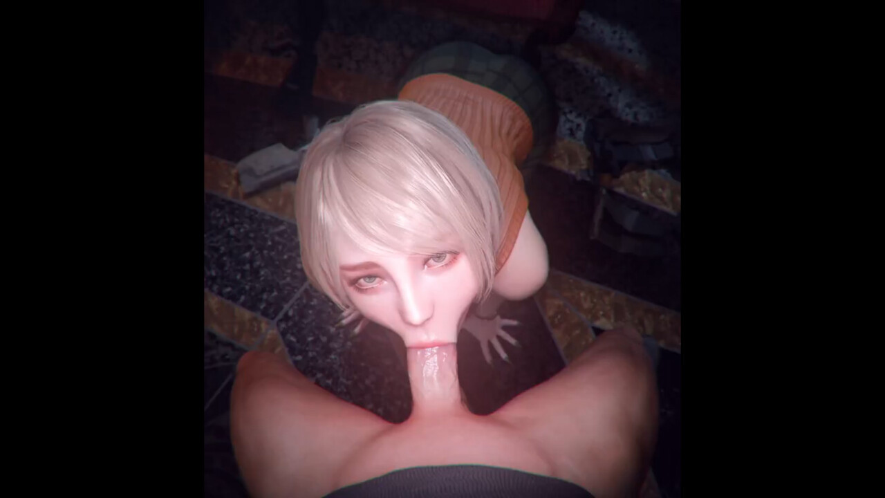 Cute Ashley fellatio and facial