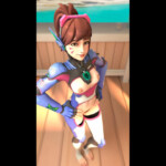 Half naked D.va dancing