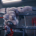 Harley Quinn trapped in a machine
