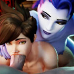 Tracer blowjob and proneboned by Futa Widow