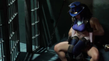 Caitlyn riding the prisoner