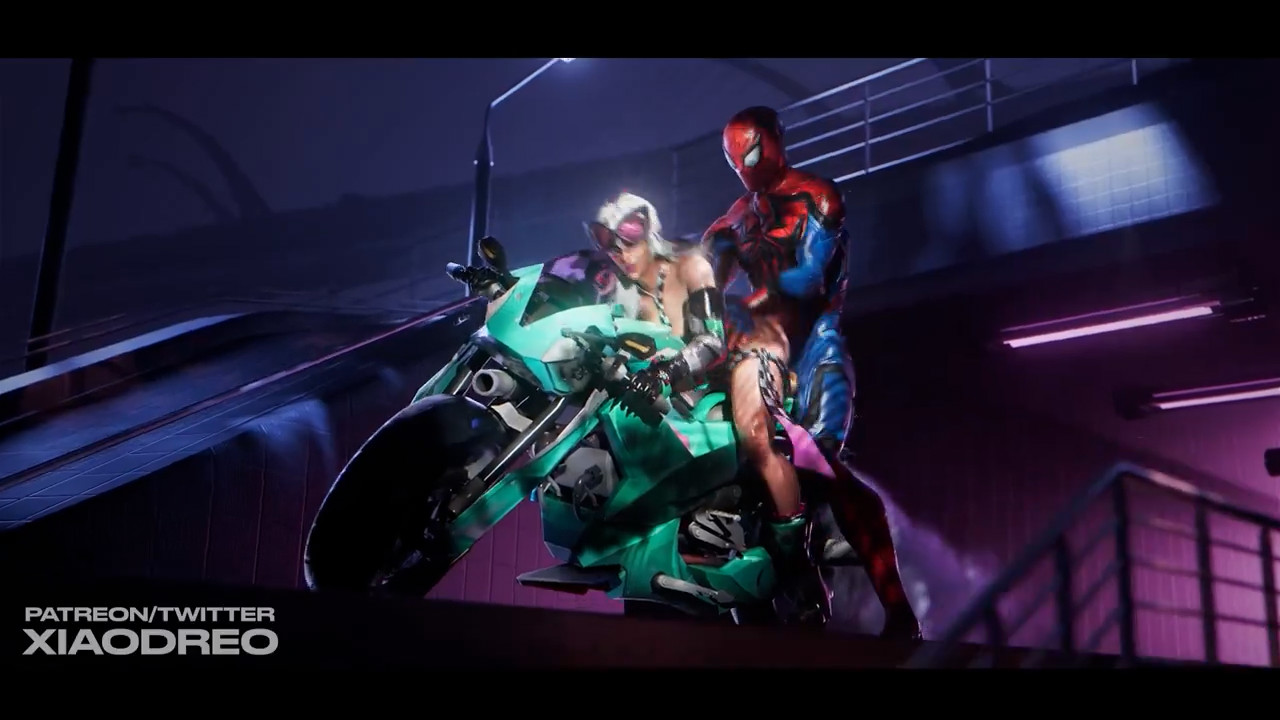 Formula R Black Cat riding with Spidey