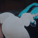 Hatsune Miku bending over