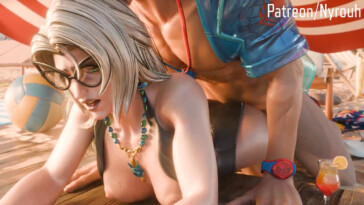 Black Cat proneboned by Spidey on the beach
