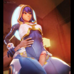 Bunnii O'hare giving a thighjob