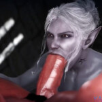 Minthara sucking and licking Futa Karlach