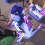 Summer Widowmaker giving a fellatio