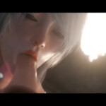 Yorha 2B climaxed with a dildo