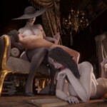 Dimitrescu taking care of their pet