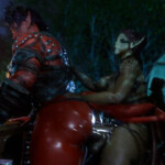 Futa Lae'zel fucking Karlach from behind