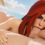 Miss Fortune sucking balls on the beach