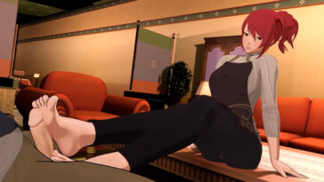 Mitsuru giving a footjob