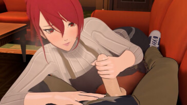 Mitsuru handjob and facial pov