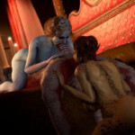 Orin and Lae'zel in a threesome