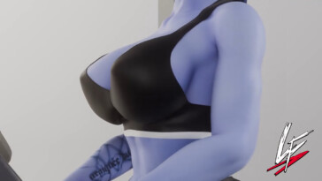 Widowmaker walking on treadmill