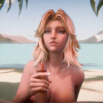 Sue Storm handjob on the beach