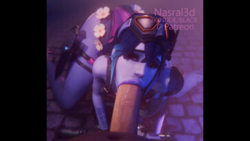 Widowmaker sucking a big cock