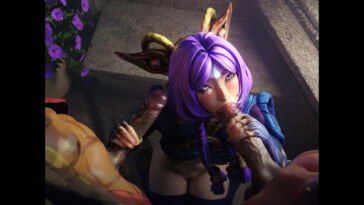 Yunara blowjob and handjob for Futas